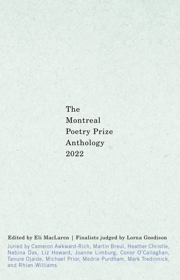 Montreal Poetry Prize Anthology 2022, The