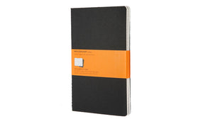 Moleskine Cahier Journal (Set of 3), Large, Ruled, Black, Soft Cover (5 x 8.25)