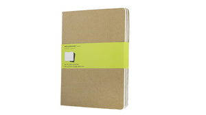 Moleskine Cahier Journal (Set of 3), Extra Large, Plain, Kraft Brown, Soft Cover (7.5 x 10)