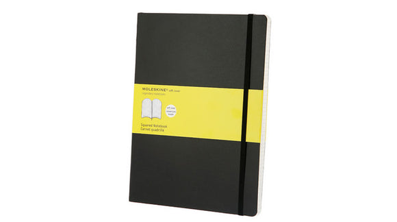 Moleskine Classic Notebook, Extra Large, Squared, Black, Soft Cover (7.5 x 10)