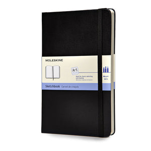 Moleskine Art Plus Sketchbook, Large, Plain, Black, Hard Cover (5 x 8.25)