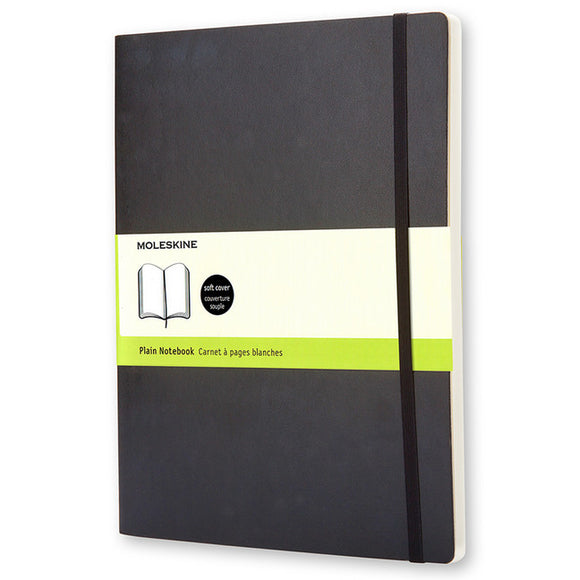 Moleskine Classic Notebook, Extra Large, Plain, Black, Soft Cover (7.5 x 10)