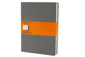 Moleskine Cahier Journal (Set of 3), Extra Large, Ruled, Pebble Grey, Soft Cover (7.5 x 10)