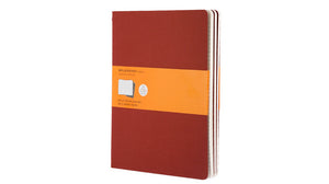 Moleskine Cahier Journal (Set of 3), Extra Large, Ruled, Cranberry Red, Soft Cover (7.5 x 10)