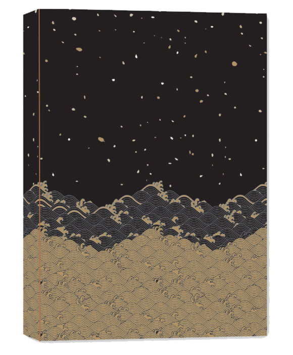 Golden Waves Dotted Hardcover Journal