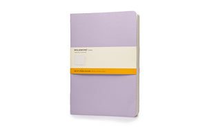 Moleskine Cahier Journal (Set of 3), Extra Large, Ruled, Persian Lilac, Frangipane Yellow, Peach Blossom Pink, Soft Cover (7.5 x 10)