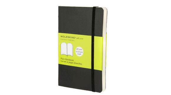 Moleskine Classic Notebook, Pocket, Plain, Black, Soft Cover (3.5 x 5.5)